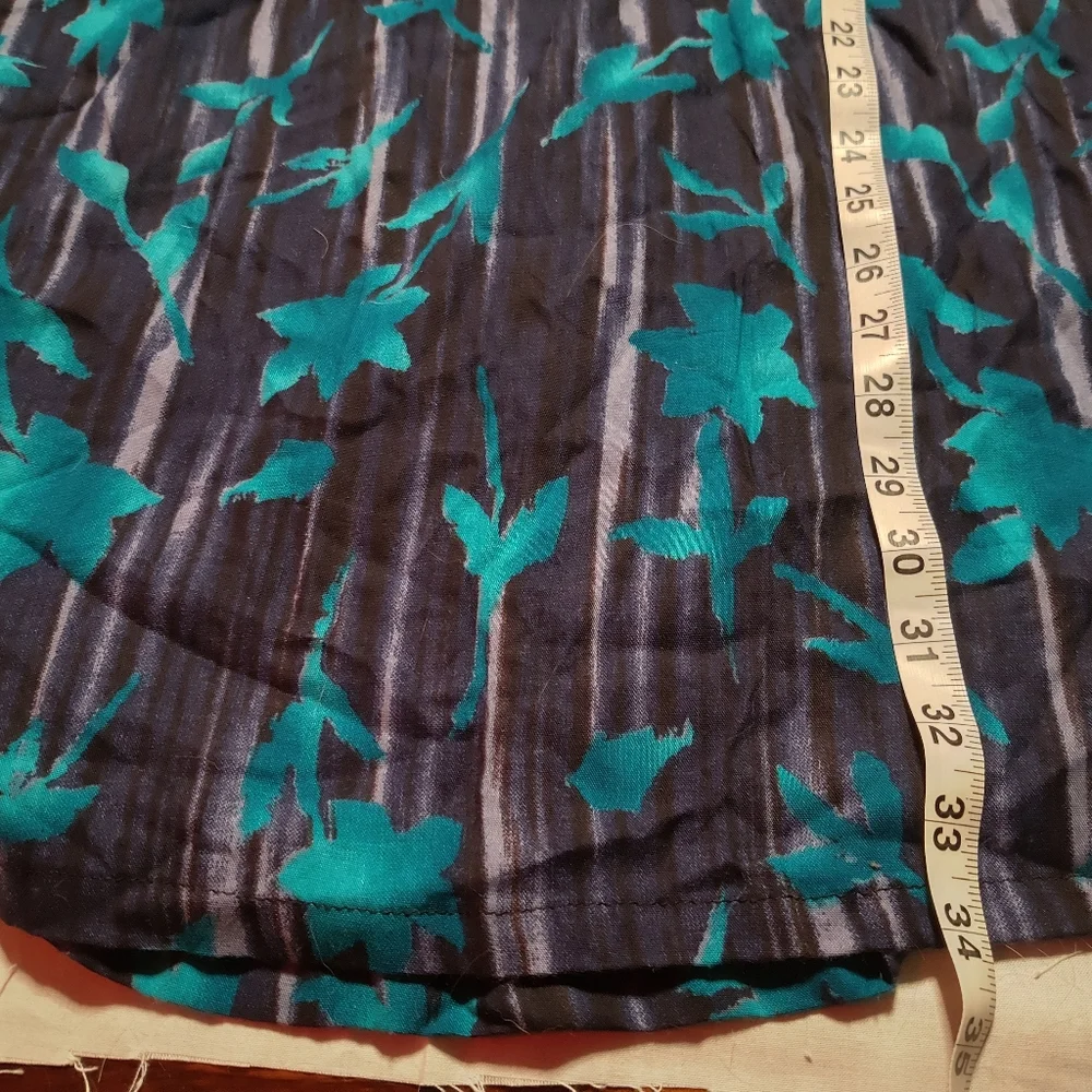 Unbranded Maxi Skirt Women's Black Blue Floral Elastic Waist Full Length Skirt